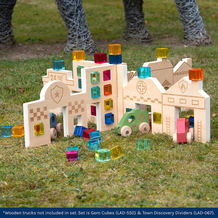 Color & Light Town Builder Set Outside with Other Accessories