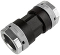 Black and gray cable connector on a white background