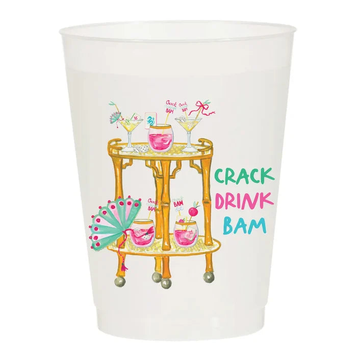 Sip Hip Hooray Crack Drink Bam Frosted Cups-Set of 10