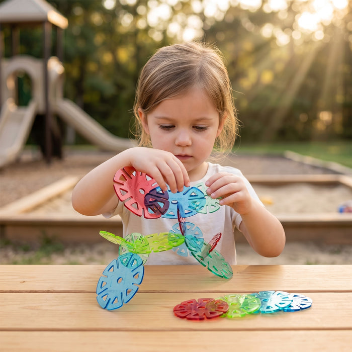Crystal Connectors Building Discs – 300-Piece Translucent STEM Construction Set for Kids Ages 3+