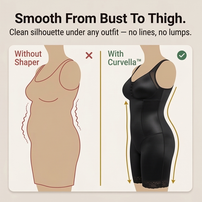 Curvella – Full Body Shaper Bodysuit with Built In Bra