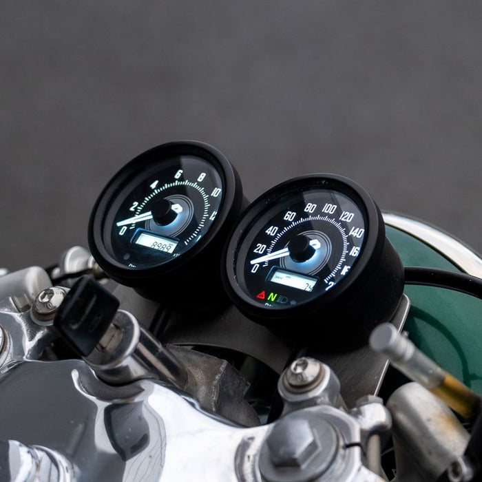 Black Daytona Velona Motorcycle Tachometer Gauges