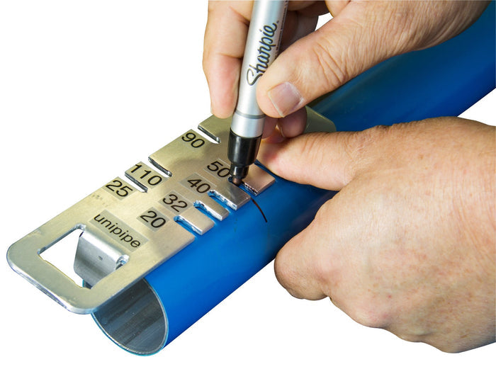 Airenergy Dev Unipipe depth gauge showing measurement scale for accurate pipe depth assessment