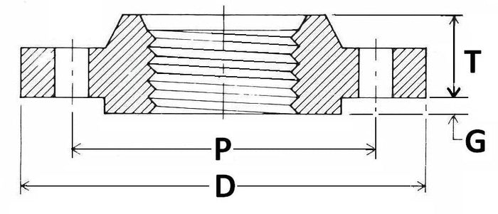 Technical drawing of a mechanical component with dimensions labeled