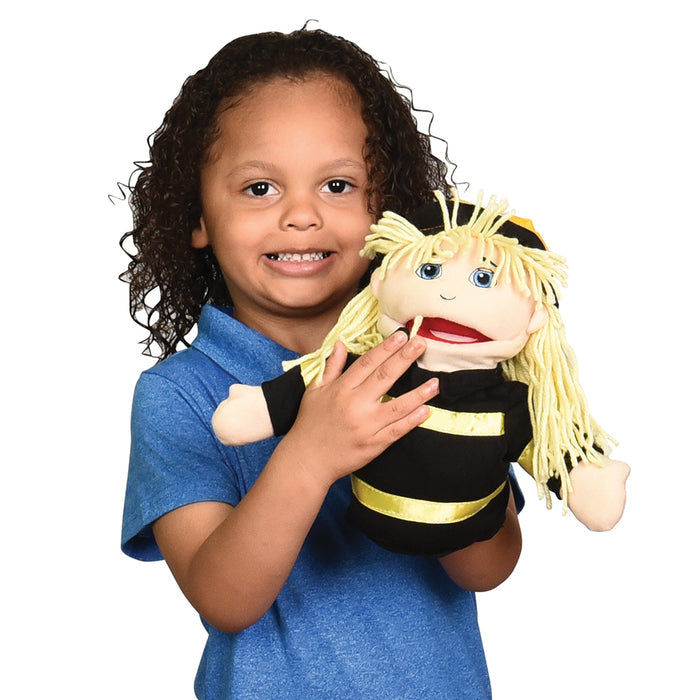 Kid With Firefighter Hand Puppet