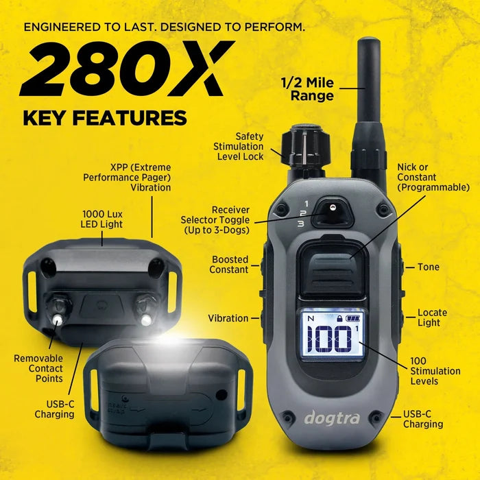 Dogtra 280X E - Collar 1 - DOG UNIT - Light Weight - Animals & Pet Supplies - Dogtra - Maximum K9 Services
