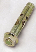 Europress Dynabolts, heavy-duty steel anchors for concrete installation, shown in close-up with threaded bolts and metal casing.
