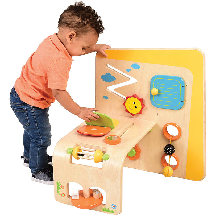 Toddler Exploring Wooden Early Exploration Panel