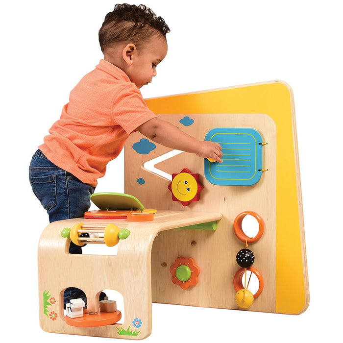 Toddler Playing With Early Exploration Panel