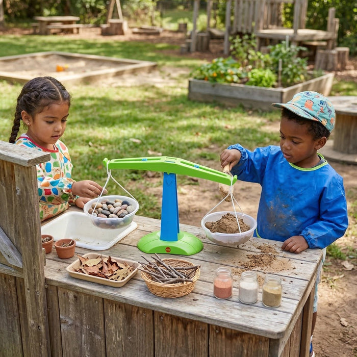 Early Math Balance Scale | Plastic Classroom Measurement Tool with Removable Pans & Graduated Marks