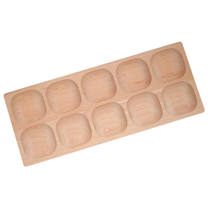 Eco-Friendly Wooden 10-Frame Math Tray | Beech Wood Counting & Place Value Tool