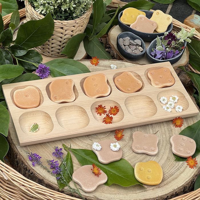 Using Wooden 10-Frame Math Tray for Outdoor Exploration
