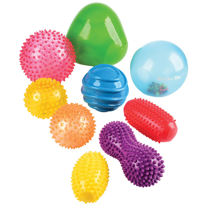 Nine Piece Set of Shake, Rattle & Roll Sensory Balls