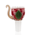 Empire Glassworks 14mm red polka dot glass bowl piece with leaf accent