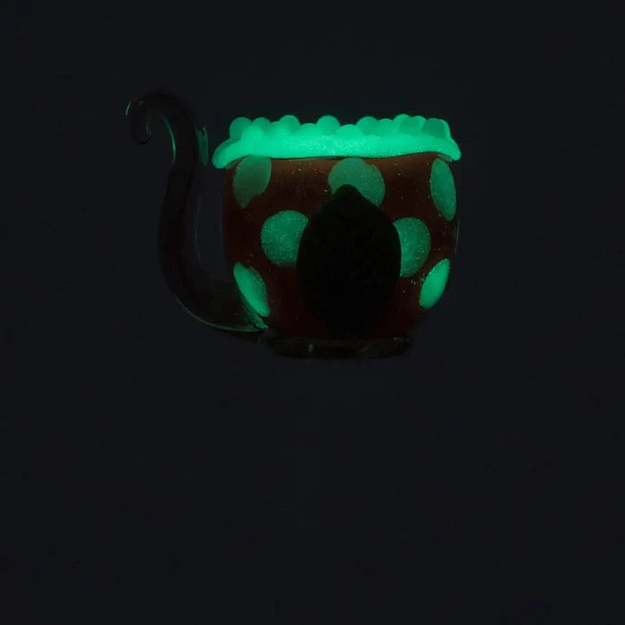Empire Glassworks 14mm glowing green polka-dotted glass bowl piece
