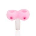 Empire Glassworks Boobies pink silicone bong bowl piece with white stem