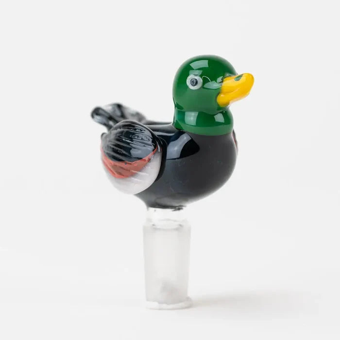 Empire Glassworks glossy duck glass bowl piece 14mm with green head