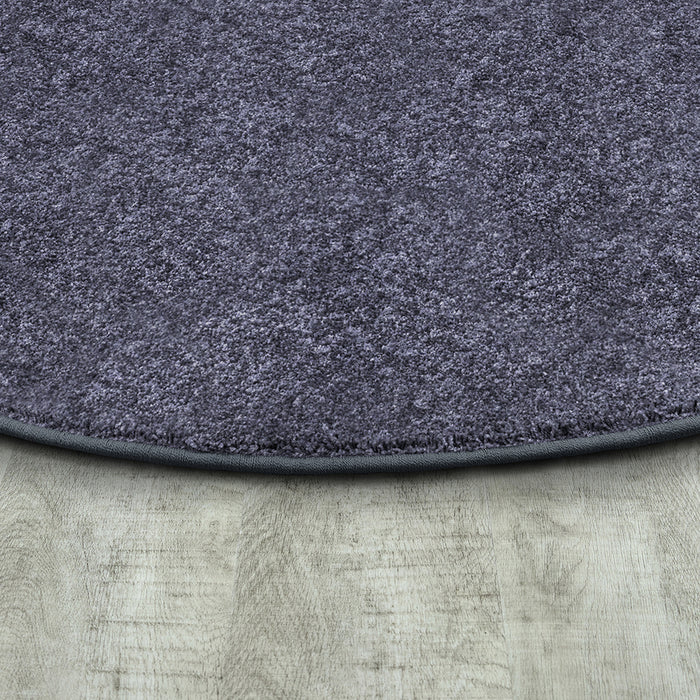 Serged Edges of Oval Glacier Blue Area Rug