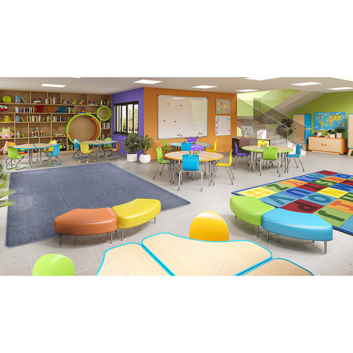 Rectangular Glacier Blue Area Rug in the Classroom