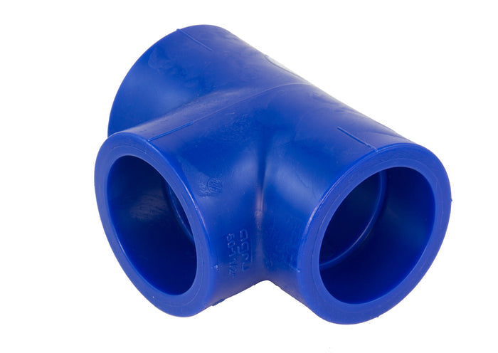 Airenergy Dev Equal Tee pipe fitting, 20mm socket fusion welded brass pipe connector, showcasing smooth welds and precise dimensions.