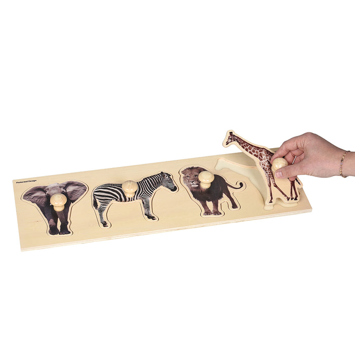 Extra Wide Knobbed Puzzle - Wild Animals