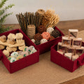 Fabric Storage Bins - Maroon -Set of 3