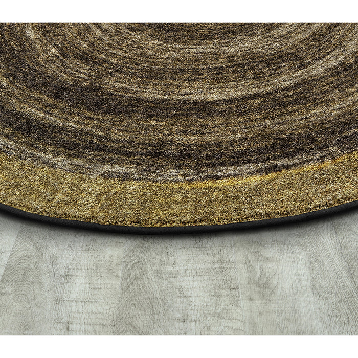 Serged Nylon Edges of Feeling Natural Walnut Circular Area Rug