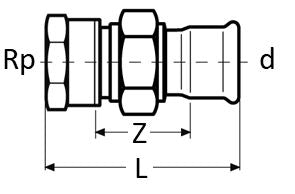 Female barrel union fitting with stainless steel nut and EPDM flat seal, 15mm x 1/2" FBSP, used for plumbing connections.