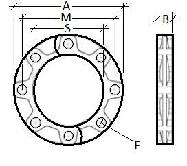 Airenergy Dev fitting flange 110 to DIN flange for industrial piping, showing a metal flange with bolt holes and smooth surface.