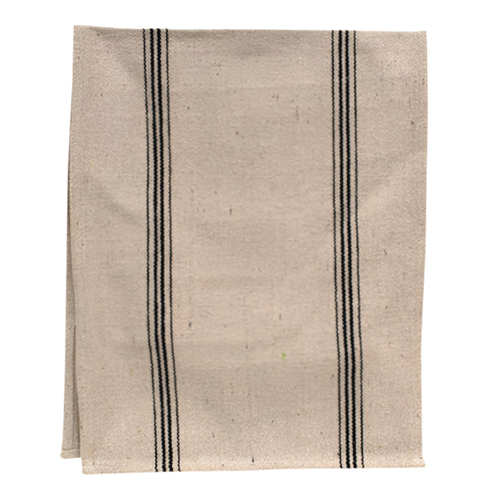flour sack black striped table runner