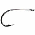 Gamakatsu SL12S 1X Short black fishing hook with long straight shank and sharp barb