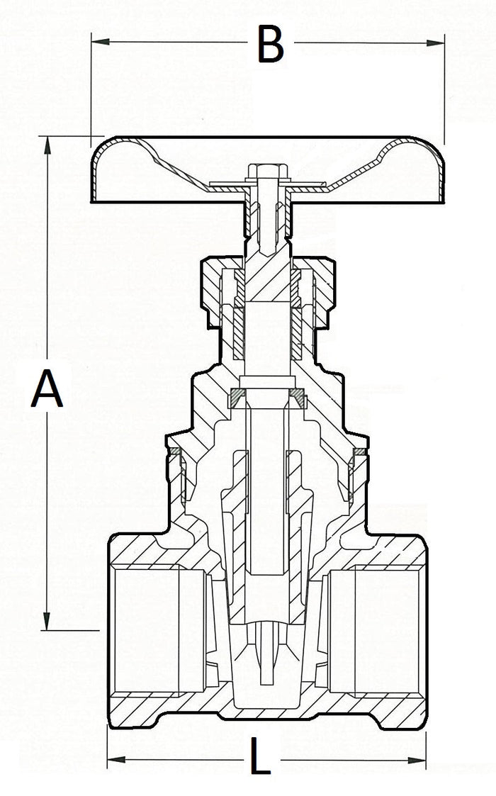 Brass gate valve by Airenergy Dev with 1/2 inch size and durable construction for controlling water flow.
