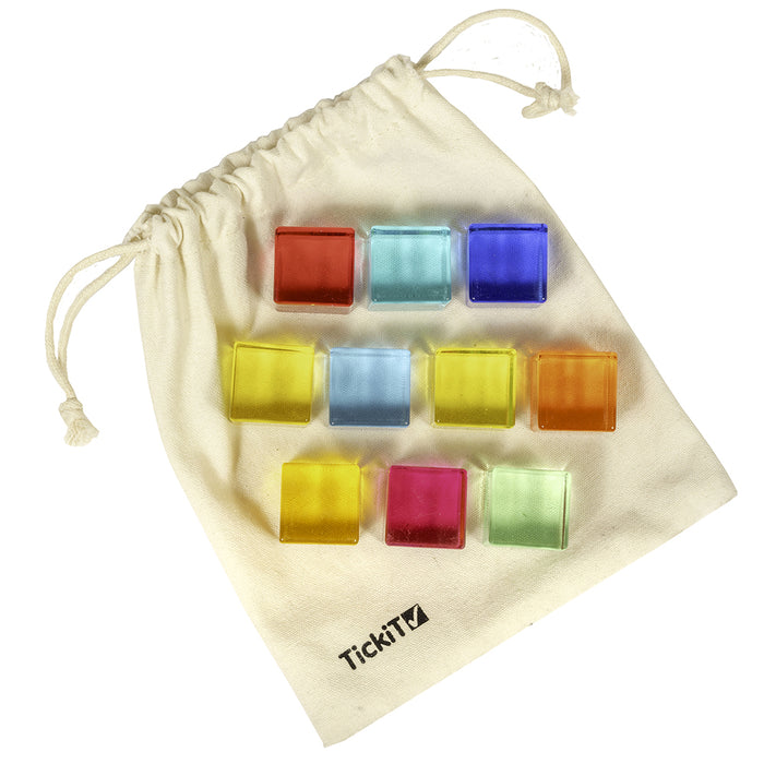 Gem Cubes 10-Piece Set with Cloth Storage Bag