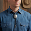 german silver engraved bolo tie