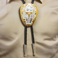 german silver longhorn bolo tie
