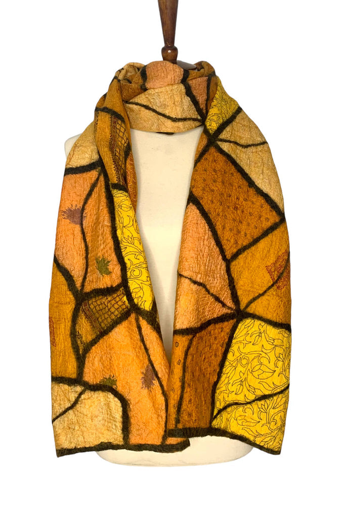 Gold Sari Patchwork Scarf