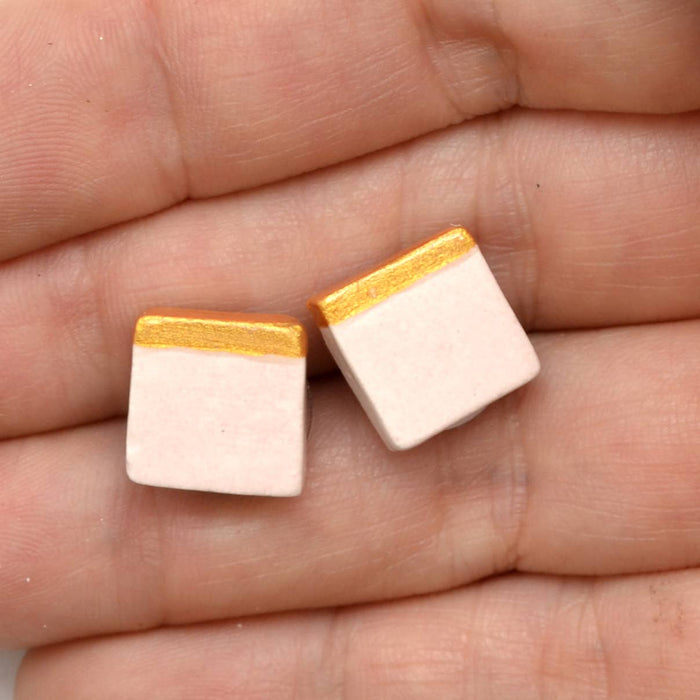 Golden Square Studs