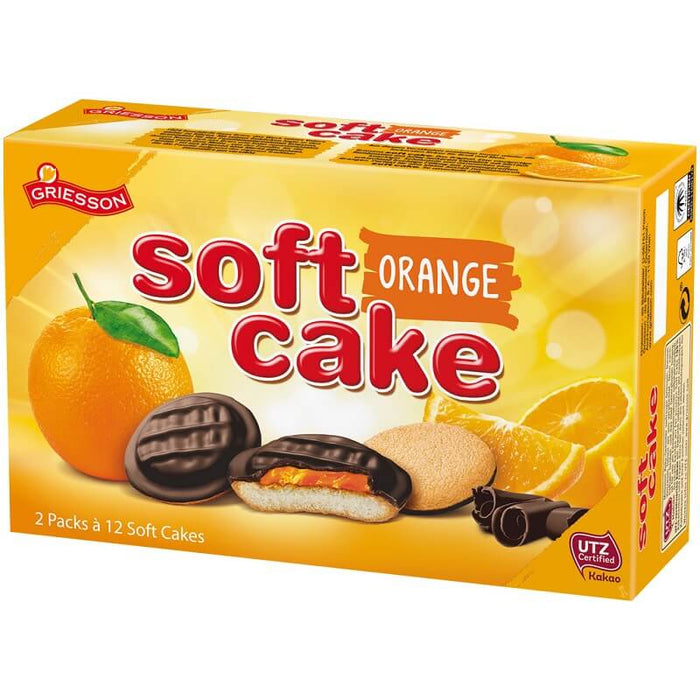 Griesson Soft Cake Orange Zarbitter HEAT SENSITIVE ITEM. PLEASE ADD ITEM 122942 TO THE ORDER TO TRY TO PROTECT CHOCOLATES FROM HEAT DAMAGE 300g