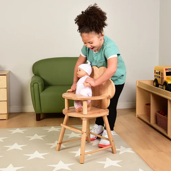 Hardwood Doll High Chair with Scalloped Back in the Classroom
