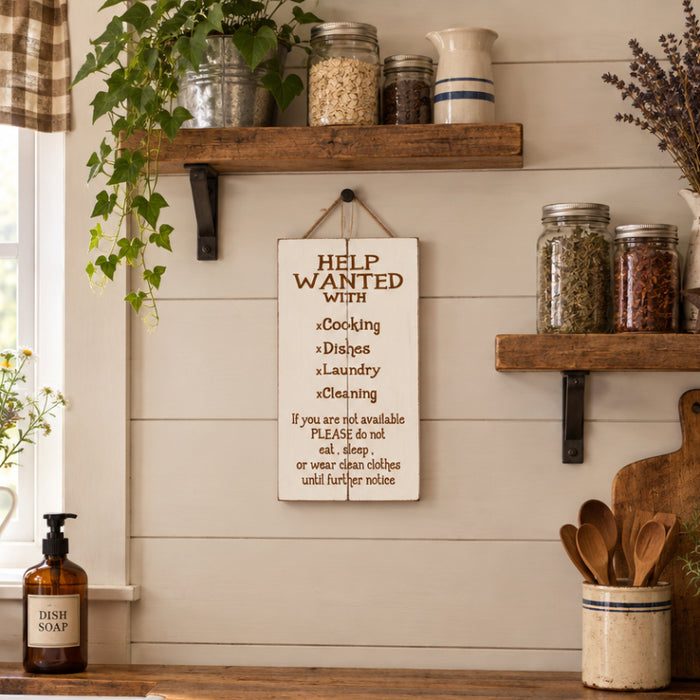 help wanted small crate sign