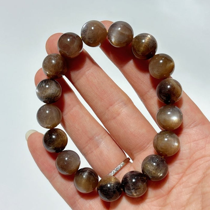 High Grade Black Sunstone With Hematite Moonstone Bracelet(HGUB22) -Wholesale Crystals