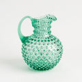 Hobnail Glass Pitcher in Capri Sea on a white background at Addison West