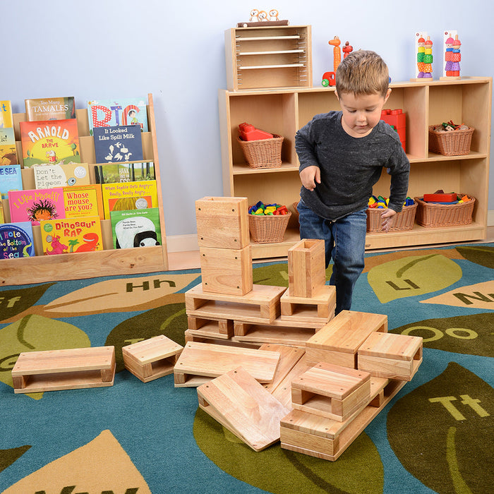 Junior Hardwood Hollow Blocks Stacked in the Classroom