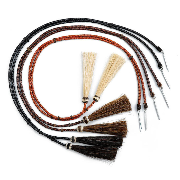 horse hair & leather stampede strings