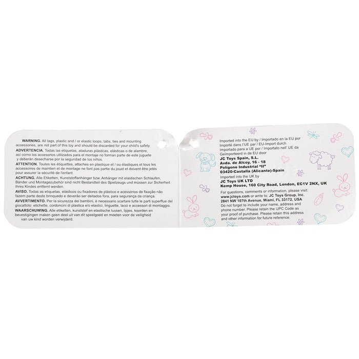 Inside View of Huggable 10" Baby Doll Tag