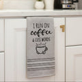 i run on coffee & cuss words dish towel