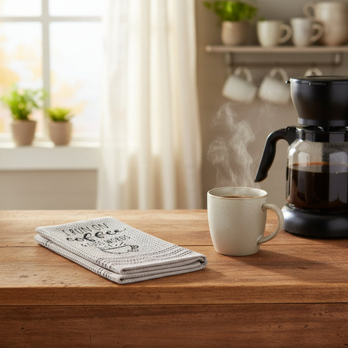 i run on coffee & cuss words dish towel