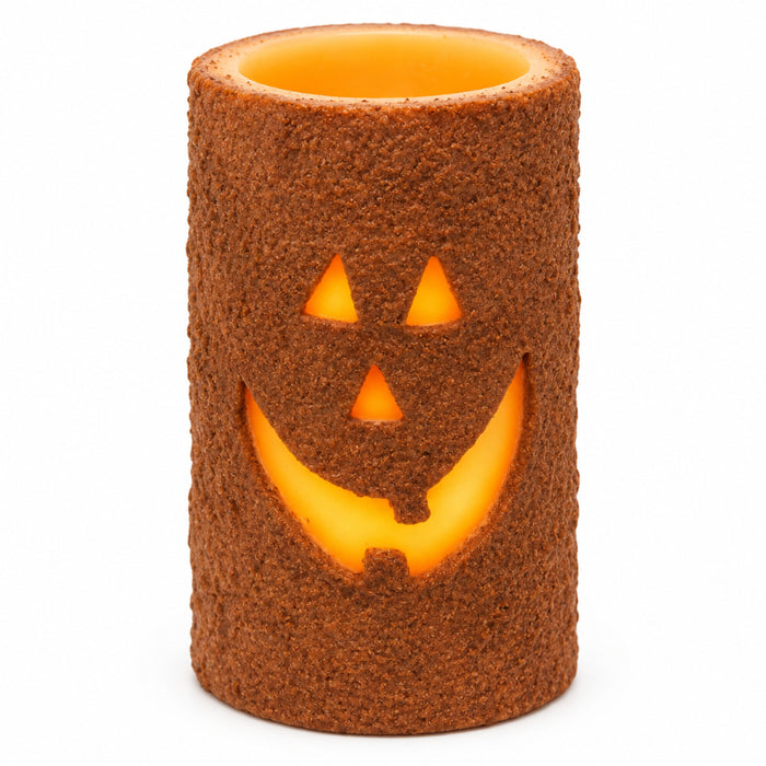 jack-o-lantern flameless candle with timer