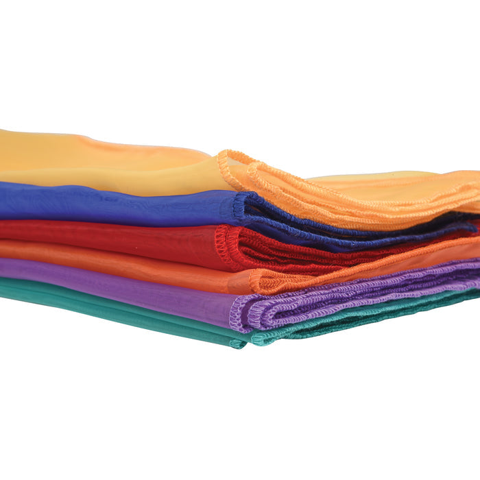 Jumbo Rainbow Play Scarves | Set of 6 Vibrant 27" Nylon Squares