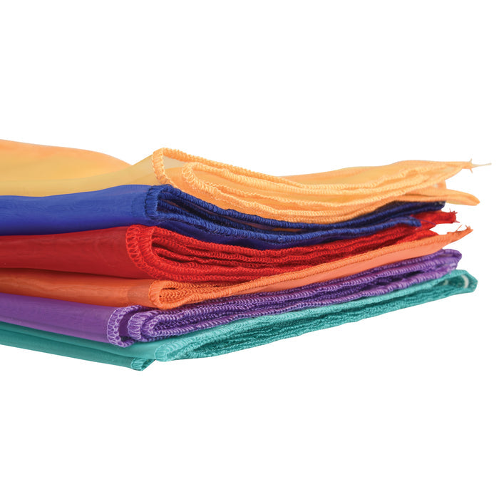 Jumbo Rainbow Play Scarves | Set of 6 Vibrant 27" Nylon Squares